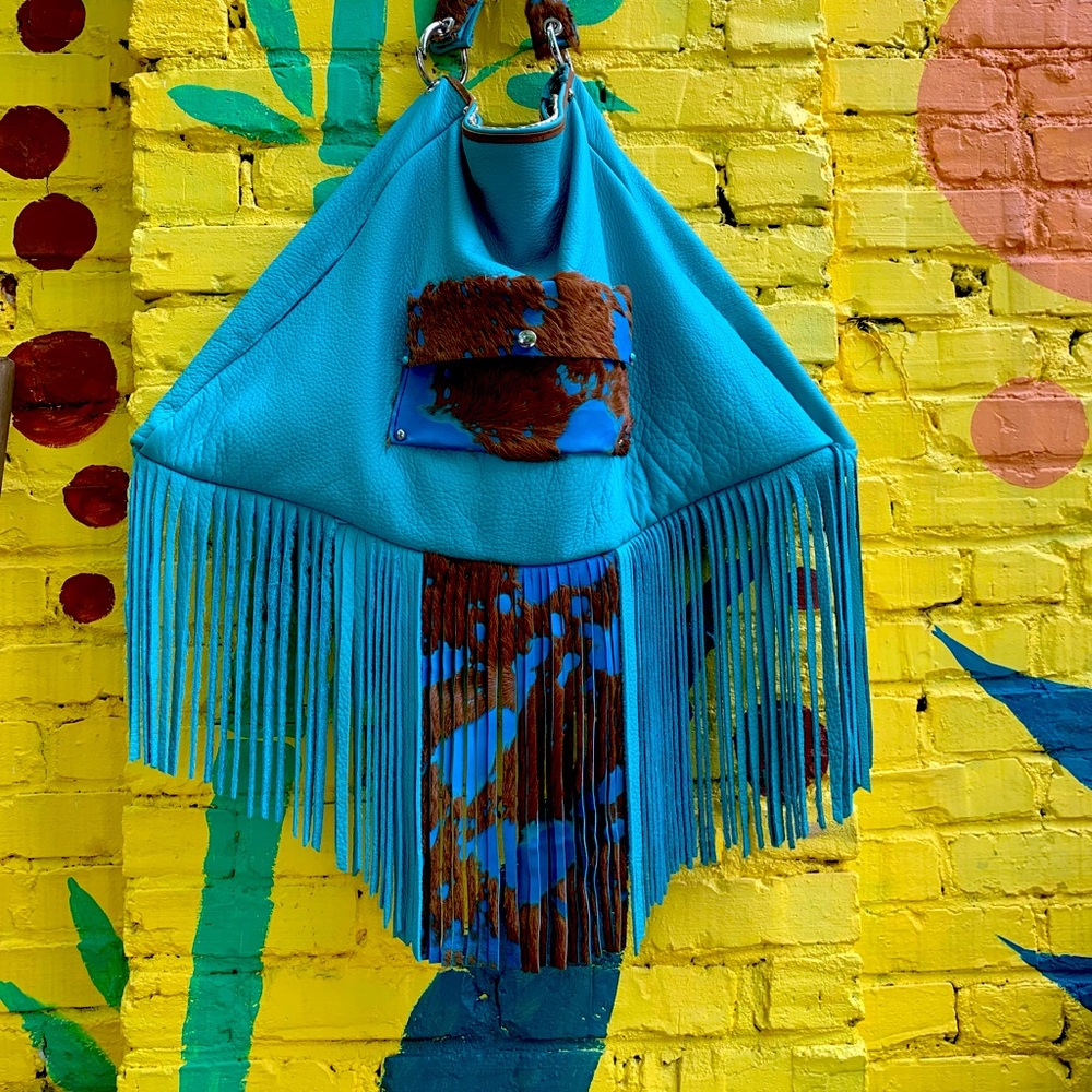 Handcrafted Leather Triangular Purse/Bag. Original. Only 1